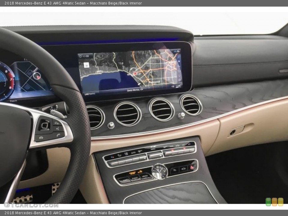 Macchiato Beige/Black Interior Controls for the 2018 Mercedes-Benz E 43 AMG 4Matic Sedan #125511605