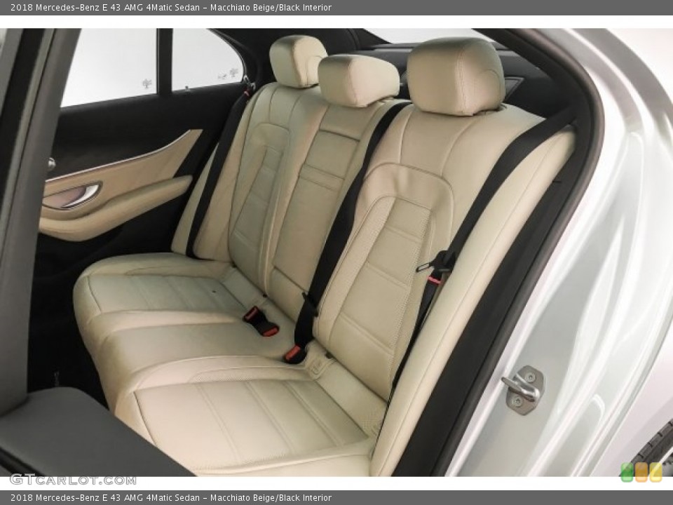 Macchiato Beige/Black Interior Rear Seat for the 2018 Mercedes-Benz E 43 AMG 4Matic Sedan #125511776