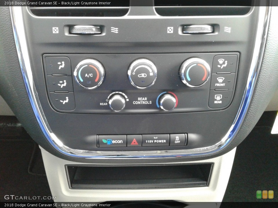 Black/Light Graystone Interior Controls for the 2018 Dodge Grand Caravan SE #125529107