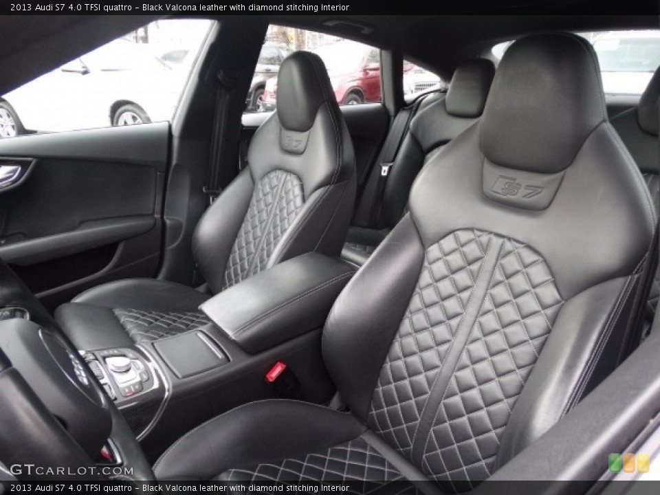 Black Valcona leather with diamond stitching Interior Front Seat for the 2013 Audi S7 4.0 TFSI quattro #125529431