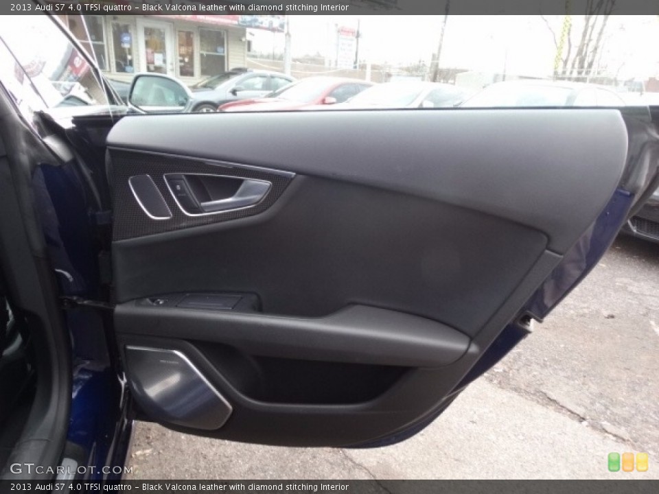 Black Valcona leather with diamond stitching Interior Door Panel for the 2013 Audi S7 4.0 TFSI quattro #125529506