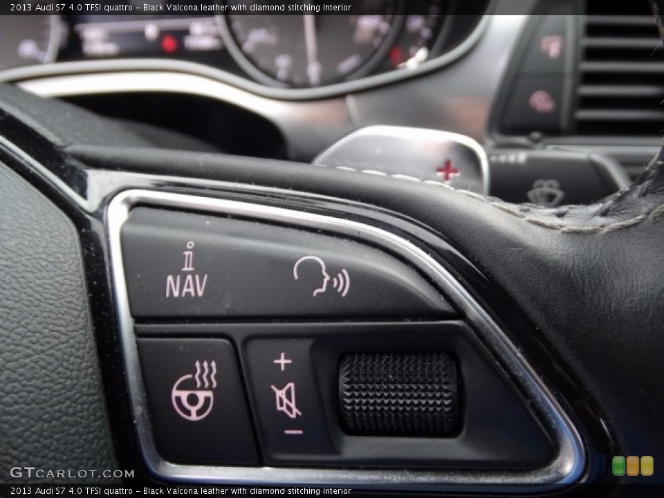 Black Valcona leather with diamond stitching Interior Steering Wheel for the 2013 Audi S7 4.0 TFSI quattro #125529665