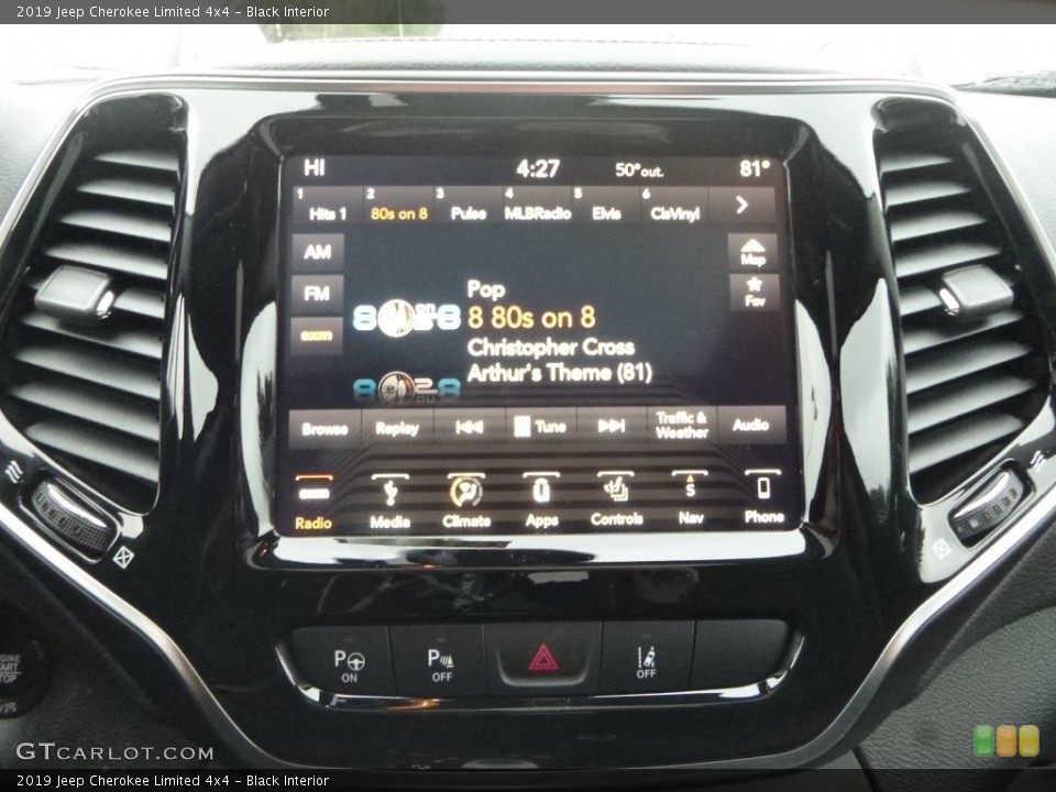 Black Interior Controls for the 2019 Jeep Cherokee Limited 4x4 #125569506