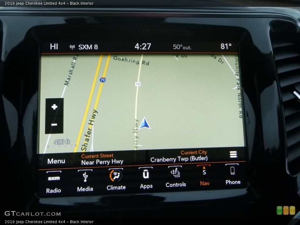 Black Interior Navigation for the 2019 Jeep Cherokee Limited 4x4 #125569533