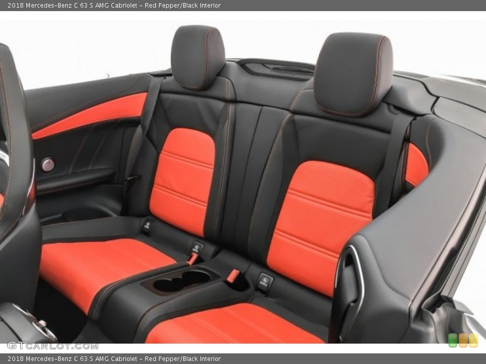 Red Pepper/Black Interior Rear Seat for the 2018 Mercedes-Benz C 63 S AMG Cabriolet #125577063