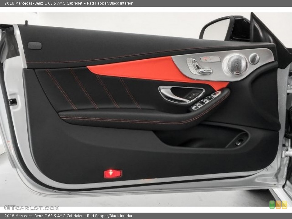 Red Pepper/Black Interior Door Panel for the 2018 Mercedes-Benz C 63 S AMG Cabriolet #125577177