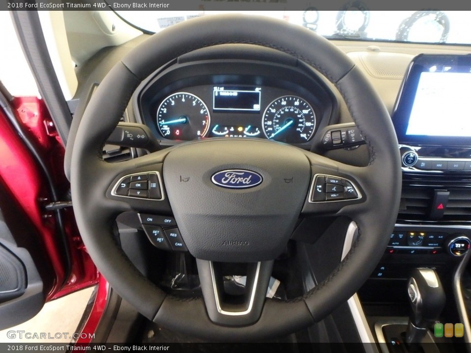 Ebony Black Interior Steering Wheel for the 2018 Ford EcoSport Titanium 4WD #125601571