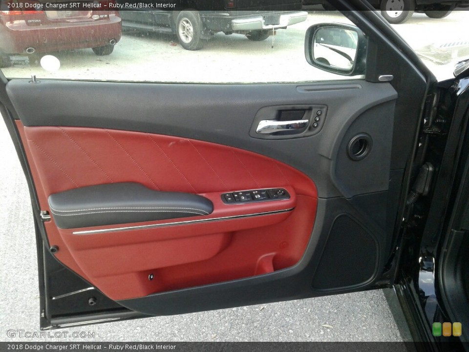 Ruby Red/Black Interior Door Panel for the 2018 Dodge Charger SRT Hellcat #125616797