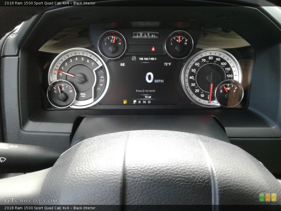 Black Interior Gauges for the 2018 Ram 1500 Sport Quad Cab 4x4 #125633313