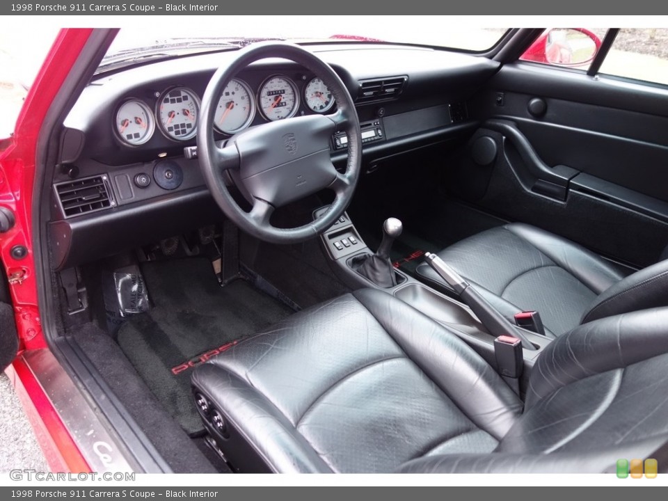 Black Interior Prime Interior for the 1998 Porsche 911 Carrera S Coupe #125633880