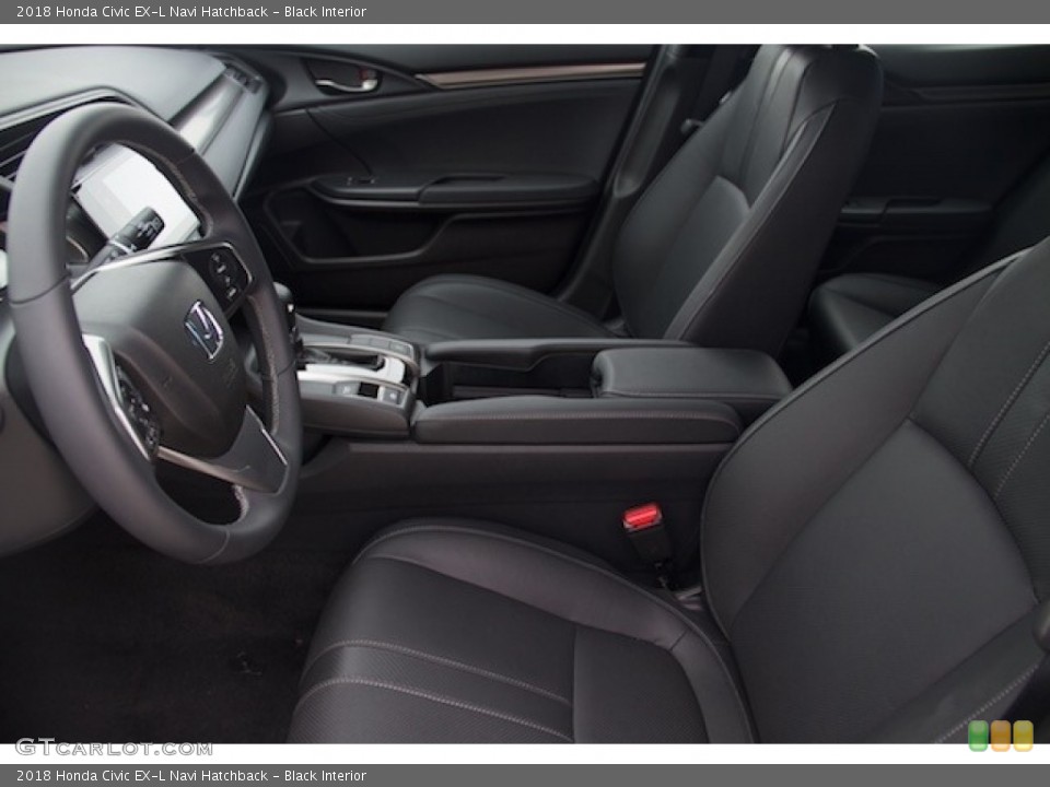 Black Interior Front Seat for the 2018 Honda Civic EX-L Navi Hatchback #125650412
