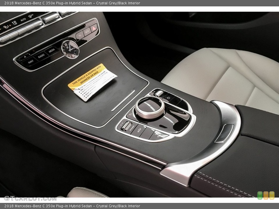 Crystal Grey/Black Interior Controls for the 2018 Mercedes-Benz C 350e Plug-in Hybrid Sedan #125654079