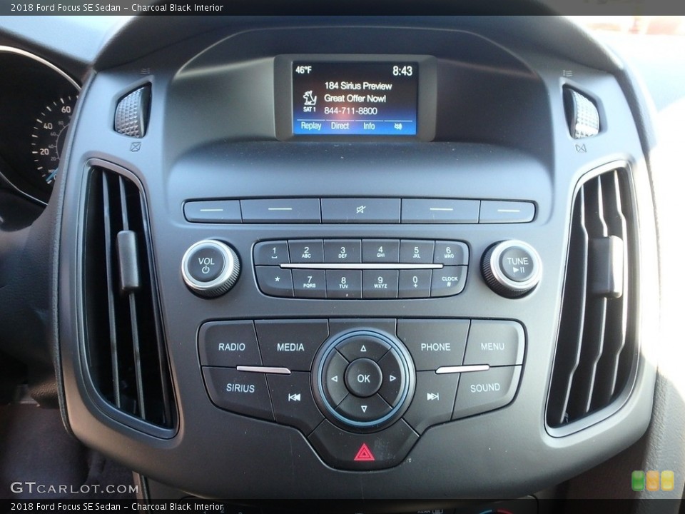 Charcoal Black Interior Controls for the 2018 Ford Focus SE Sedan #125693516