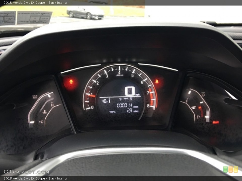 Black Interior Gauges for the 2018 Honda Civic LX Coupe #125729358
