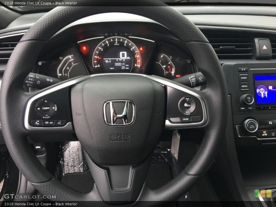 Black Interior Steering Wheel for the 2018 Honda Civic LX Coupe #125729379