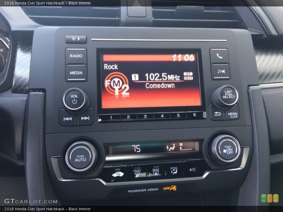 Black Interior Controls for the 2018 Honda Civic Sport Hatchback #125735913