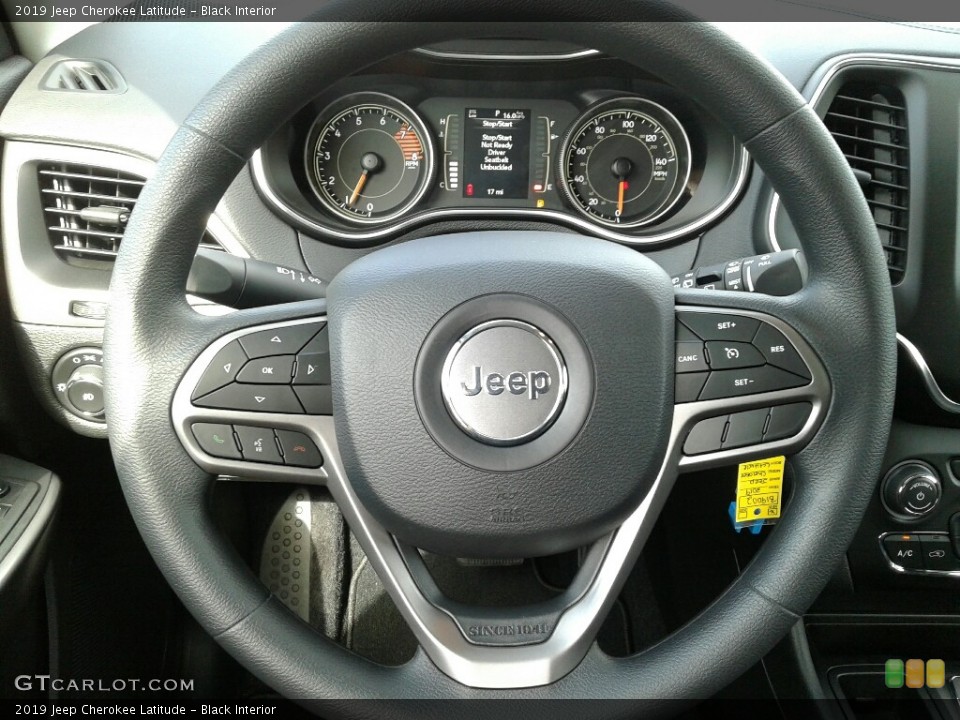 Black Interior Steering Wheel for the 2019 Jeep Cherokee Latitude #125738673