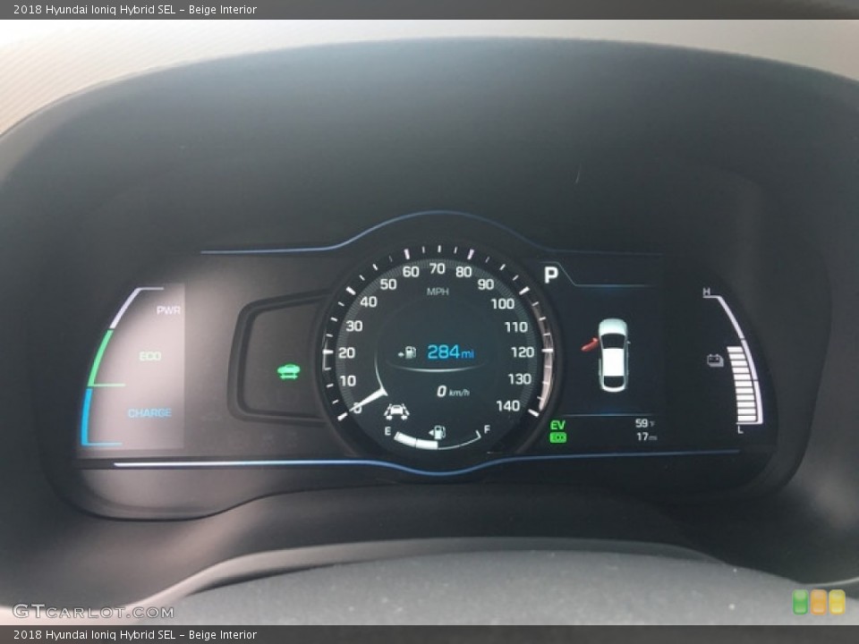 Beige Interior Gauges for the 2018 Hyundai Ioniq Hybrid SEL #125741589
