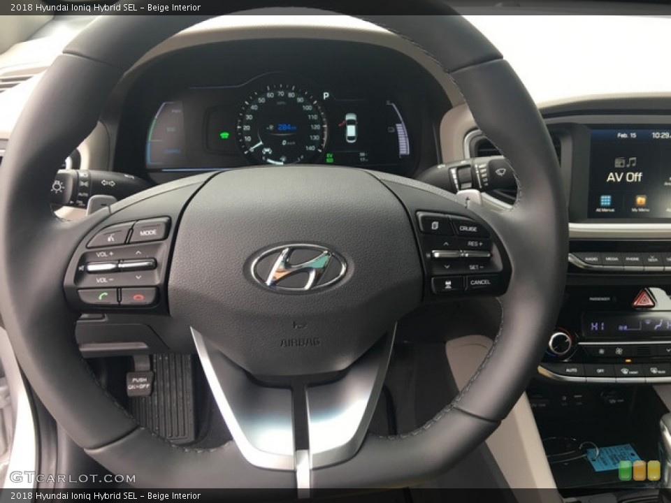 Beige Interior Steering Wheel for the 2018 Hyundai Ioniq Hybrid SEL #125741610