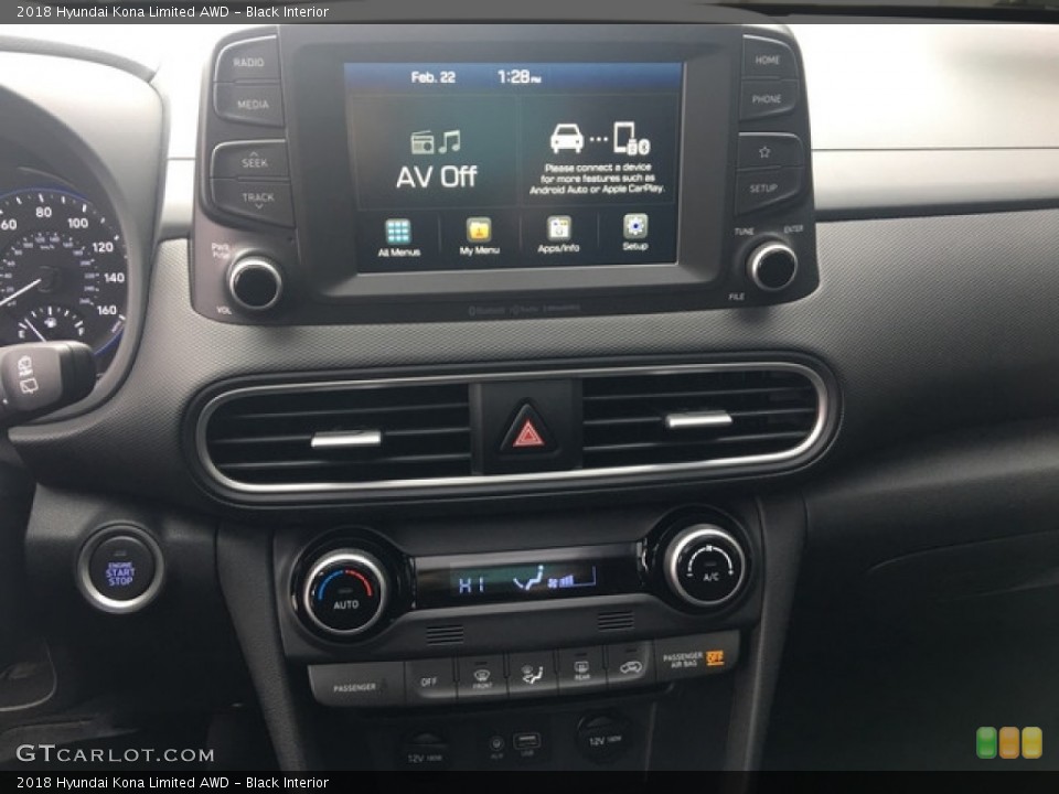 Black Interior Controls for the 2018 Hyundai Kona Limited AWD #125744037
