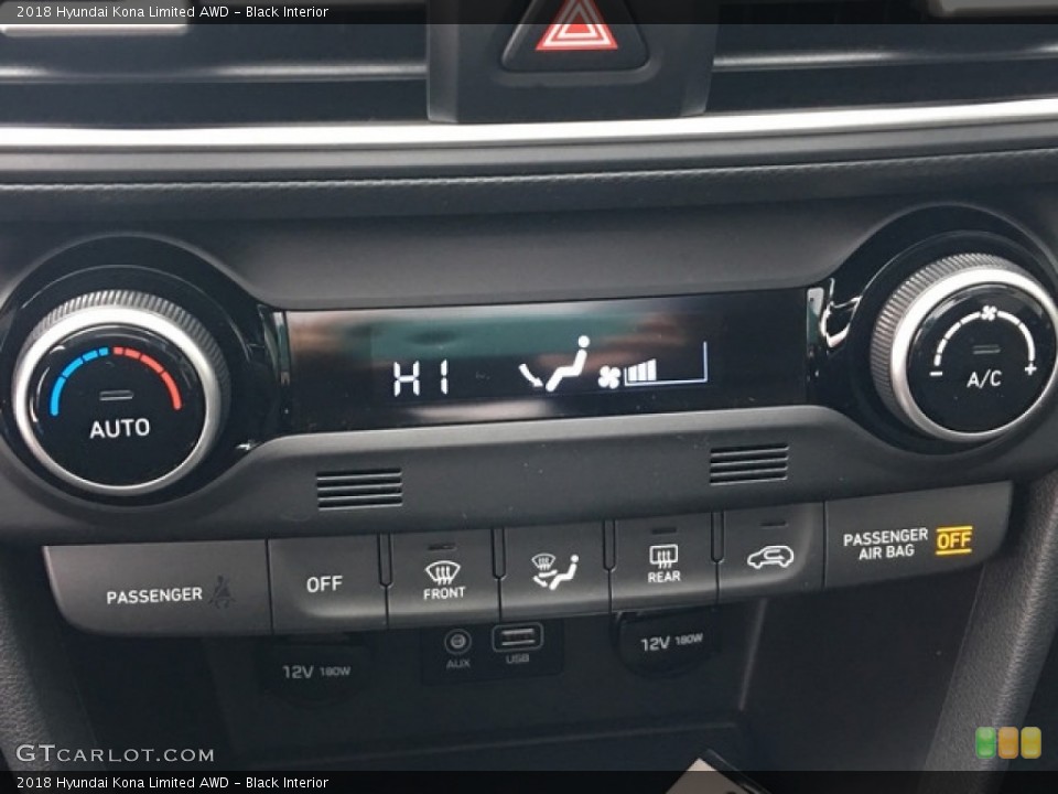 Black Interior Controls for the 2018 Hyundai Kona Limited AWD #125744100