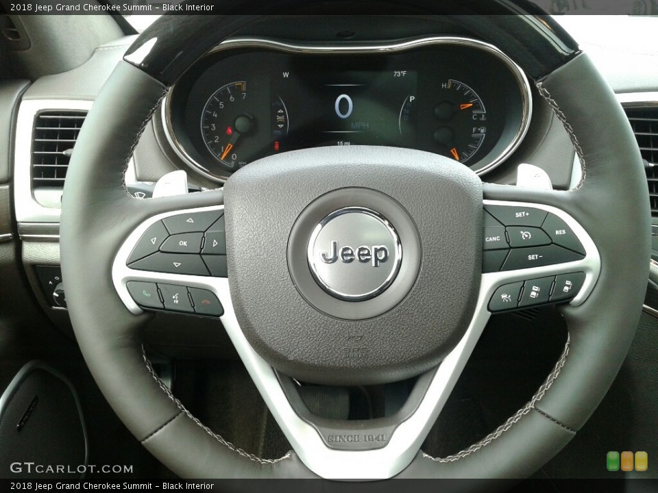 Black Interior Steering Wheel for the 2018 Jeep Grand Cherokee Summit #125744506