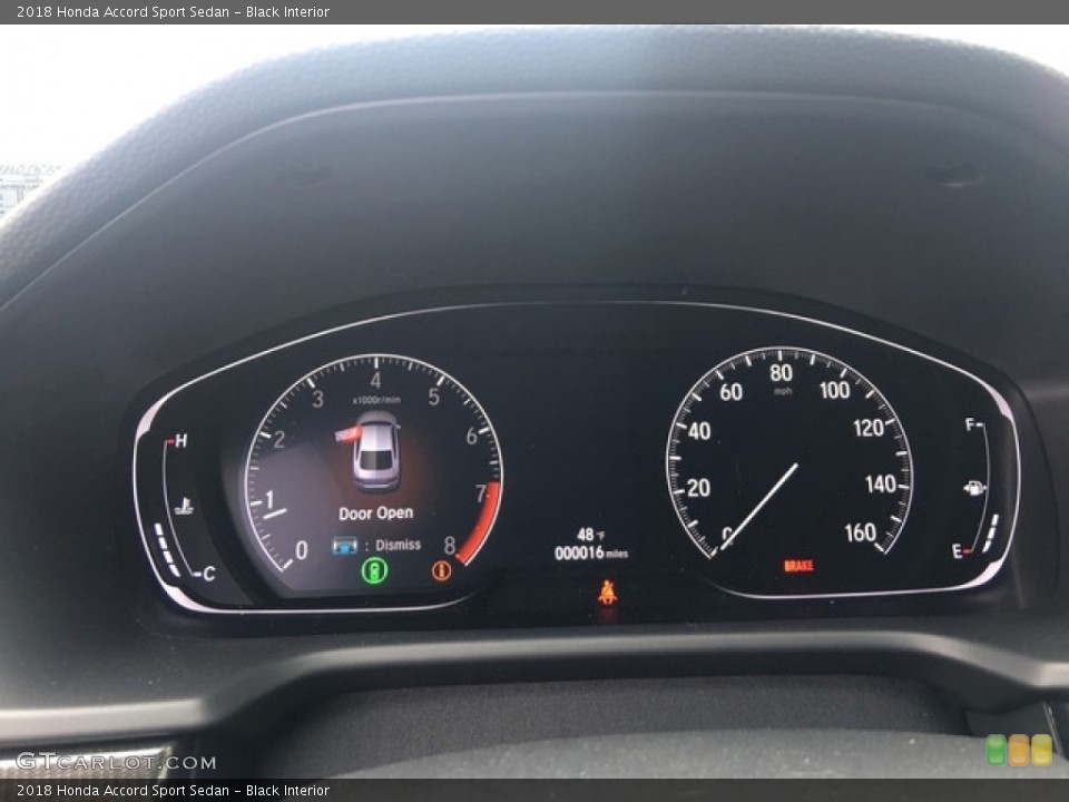 Black Interior Gauges for the 2018 Honda Accord Sport Sedan #125748903