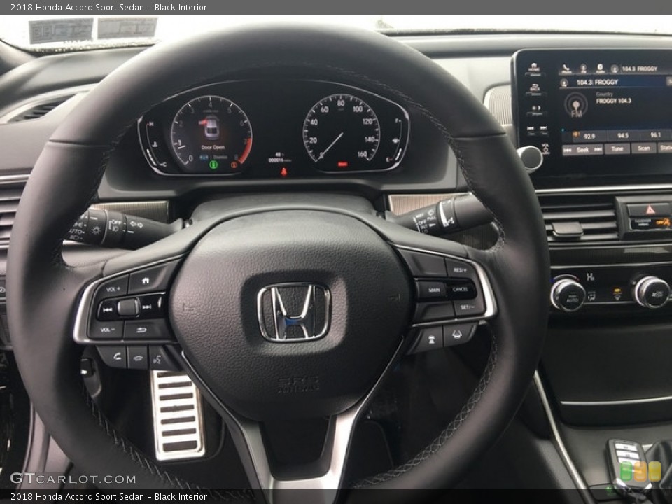 Black Interior Steering Wheel for the 2018 Honda Accord Sport Sedan #125748924