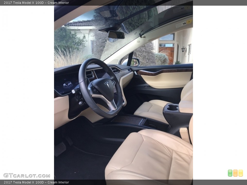 Cream Interior Front Seat for the 2017 Tesla Model X 100D #125767486