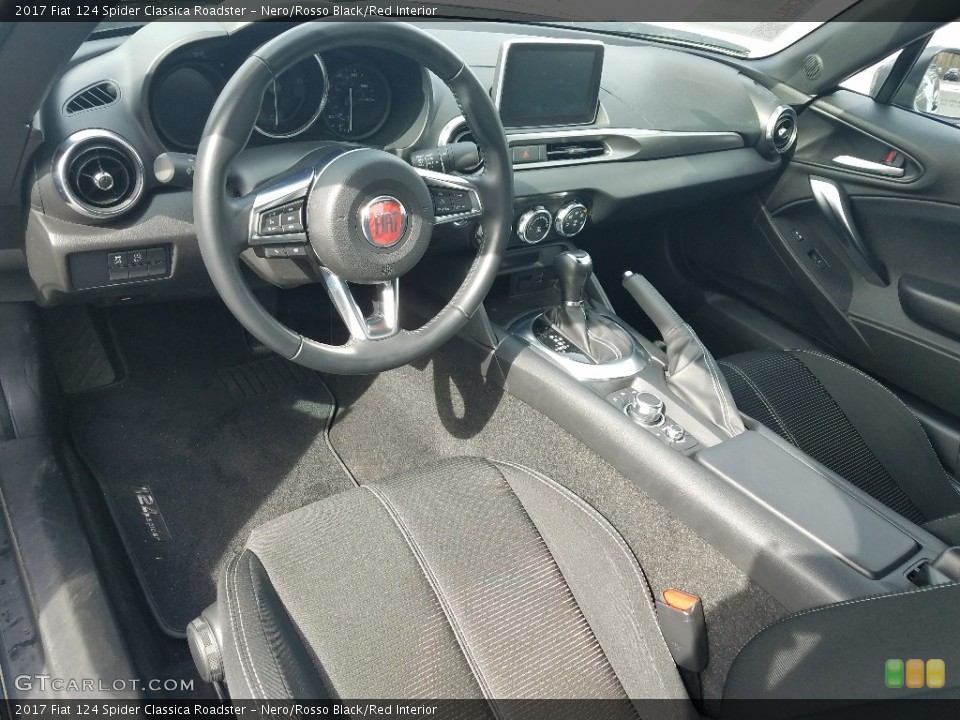 Nero/Rosso Black/Red Interior Front Seat for the 2017 Fiat 124 Spider Classica Roadster #125800965
