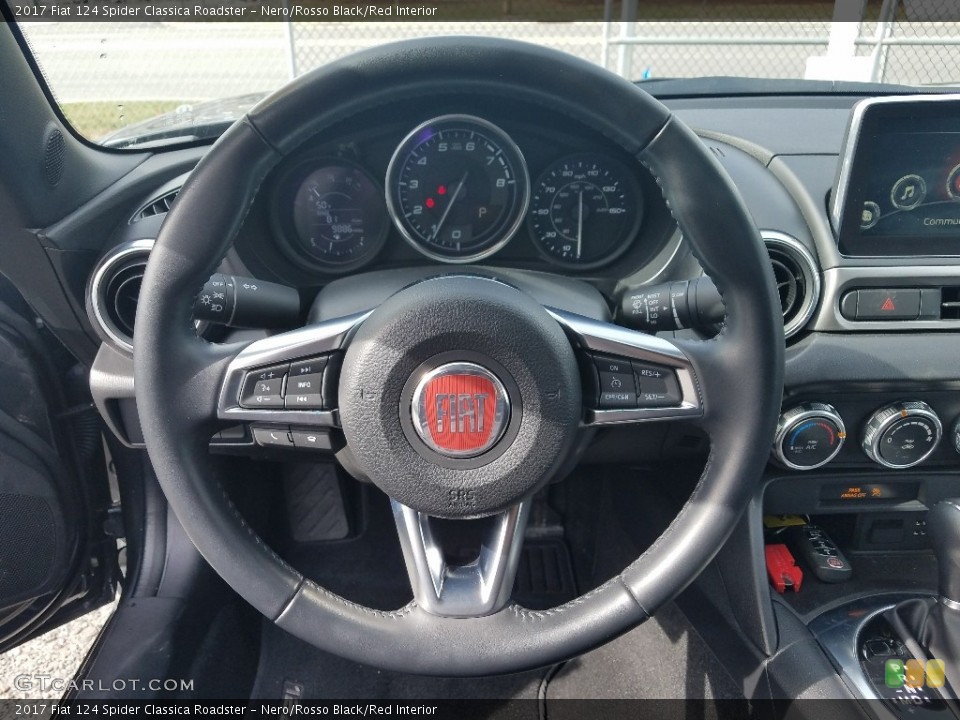 Nero/Rosso Black/Red Interior Steering Wheel for the 2017 Fiat 124 Spider Classica Roadster #125801243