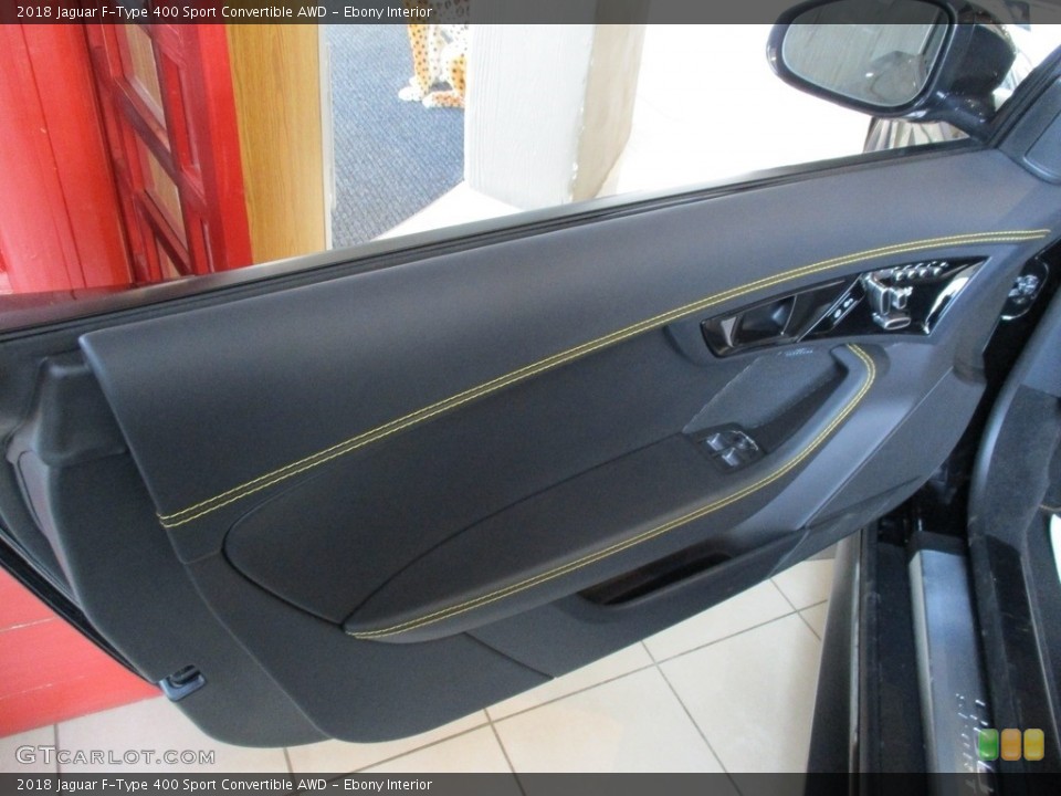 Ebony Interior Door Panel for the 2018 Jaguar F-Type 400 Sport Convertible AWD #125843654