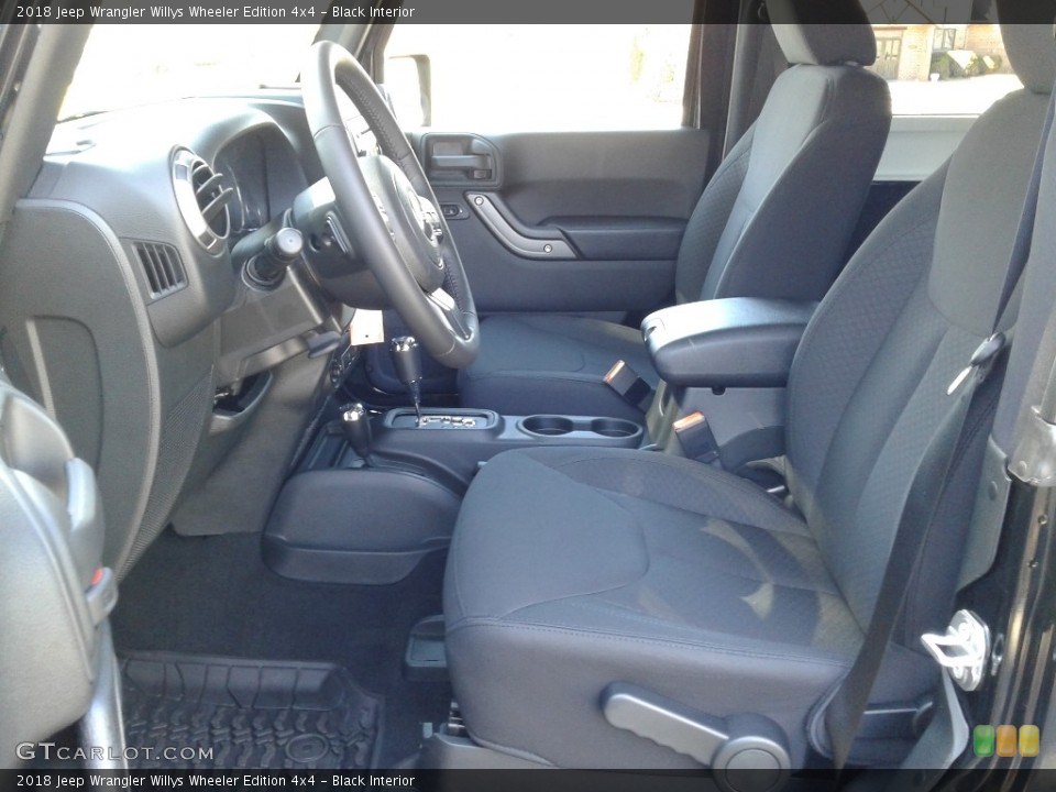 Black Interior Front Seat for the 2018 Jeep Wrangler Willys Wheeler Edition 4x4 #125946030