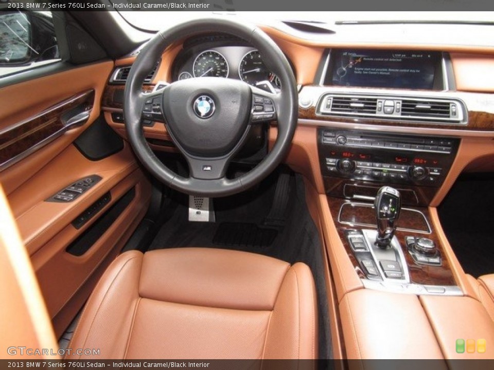 Individual Caramel/Black Interior Dashboard for the 2013 BMW 7 Series 760Li Sedan #125955258
