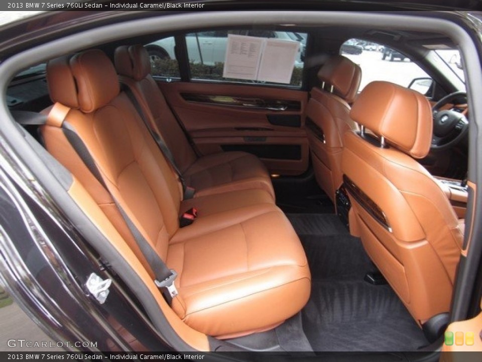 Individual Caramel/Black Interior Rear Seat for the 2013 BMW 7 Series 760Li Sedan #125955321