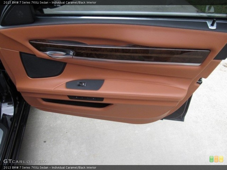 Individual Caramel/Black Interior Door Panel for the 2013 BMW 7 Series 760Li Sedan #125955342