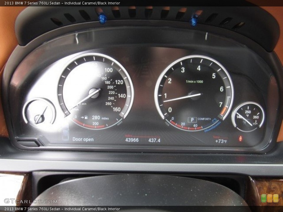Individual Caramel/Black Interior Gauges for the 2013 BMW 7 Series 760Li Sedan #125955469
