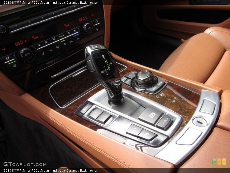 Individual Caramel/Black Interior Transmission for the 2013 BMW 7 Series 760Li Sedan #125955540