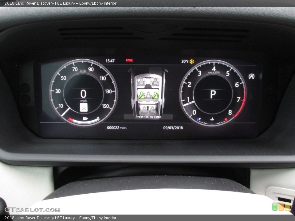 Ebony/Ebony Interior Gauges for the 2018 Land Rover Discovery HSE Luxury #125959140