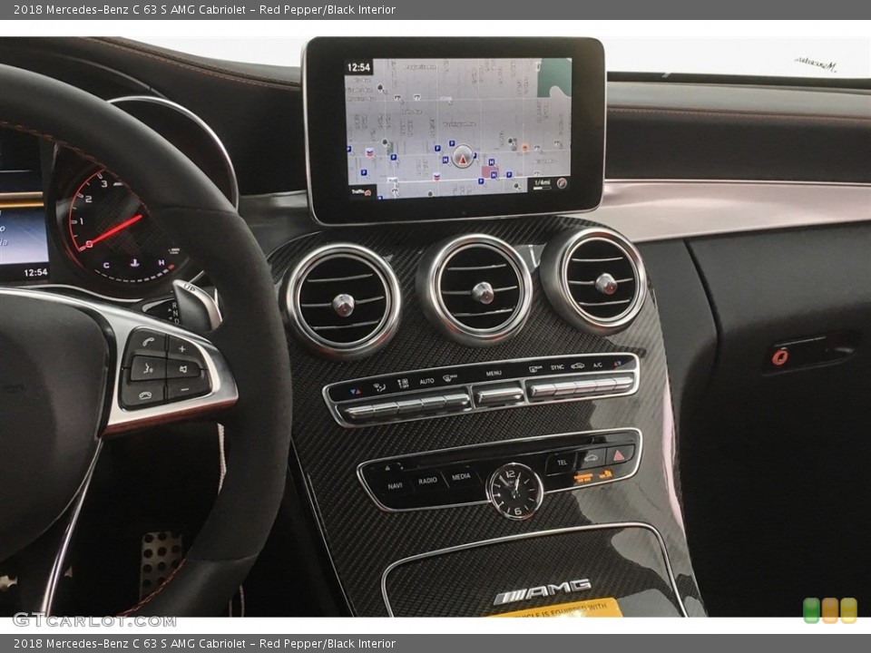Red Pepper/Black Interior Controls for the 2018 Mercedes-Benz C 63 S AMG Cabriolet #125983803