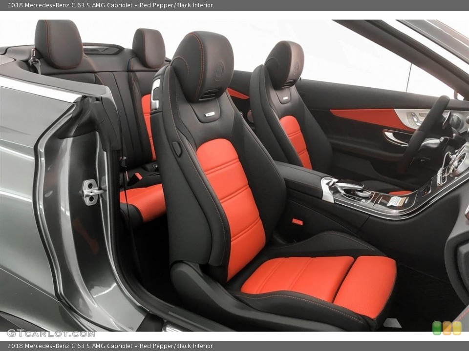 Red Pepper/Black Interior Front Seat for the 2018 Mercedes-Benz C 63 S AMG Cabriolet #125983824