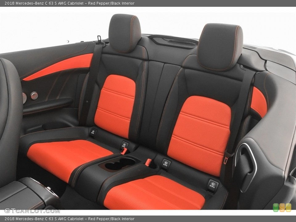 Red Pepper/Black Interior Rear Seat for the 2018 Mercedes-Benz C 63 S AMG Cabriolet #125984106