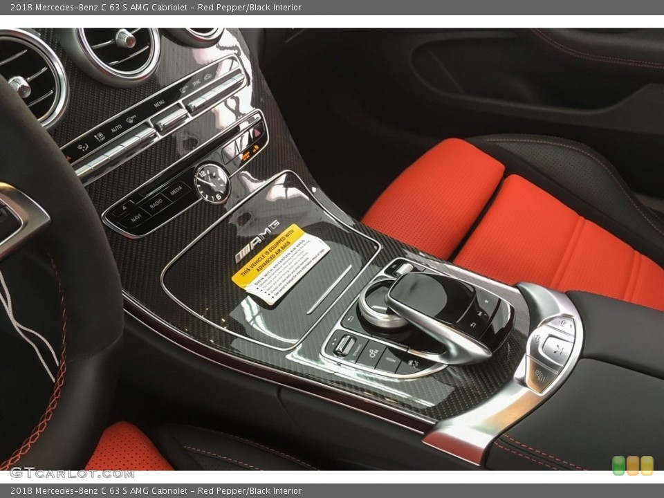 Red Pepper/Black Interior Controls for the 2018 Mercedes-Benz C 63 S AMG Cabriolet #125984211