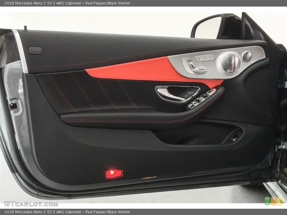 Red Pepper/Black Interior Door Panel for the 2018 Mercedes-Benz C 63 S AMG Cabriolet #125984292