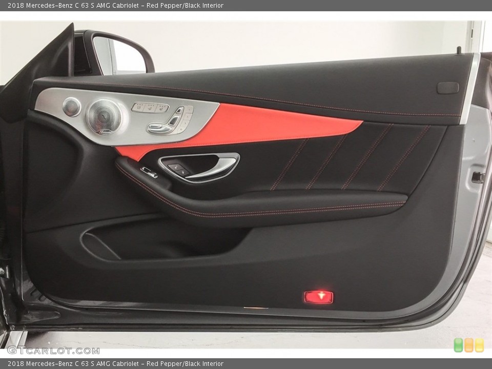 Red Pepper/Black Interior Door Panel for the 2018 Mercedes-Benz C 63 S AMG Cabriolet #125984445