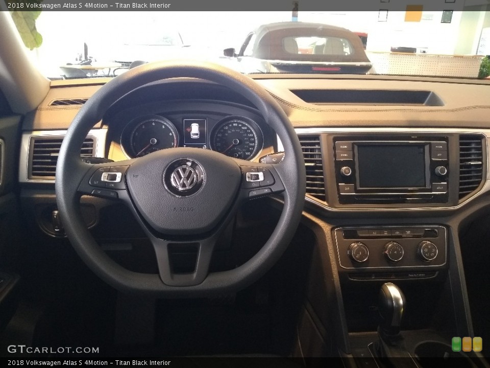 Titan Black Interior Dashboard for the 2018 Volkswagen Atlas S 4Motion #125989020