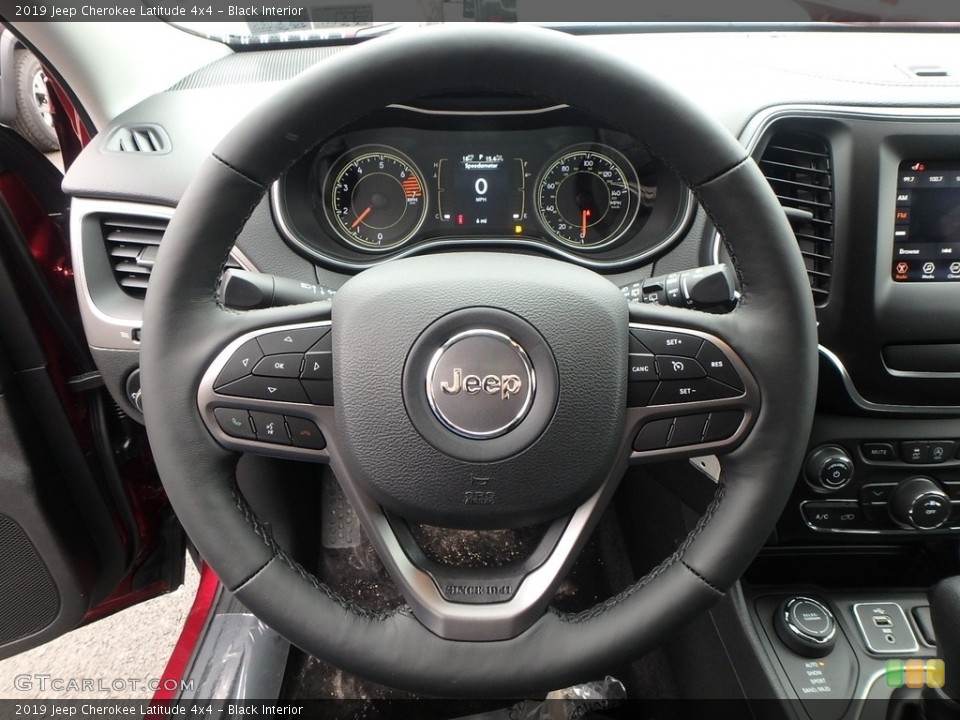 Black Interior Steering Wheel for the 2019 Jeep Cherokee Latitude 4x4 #126021902