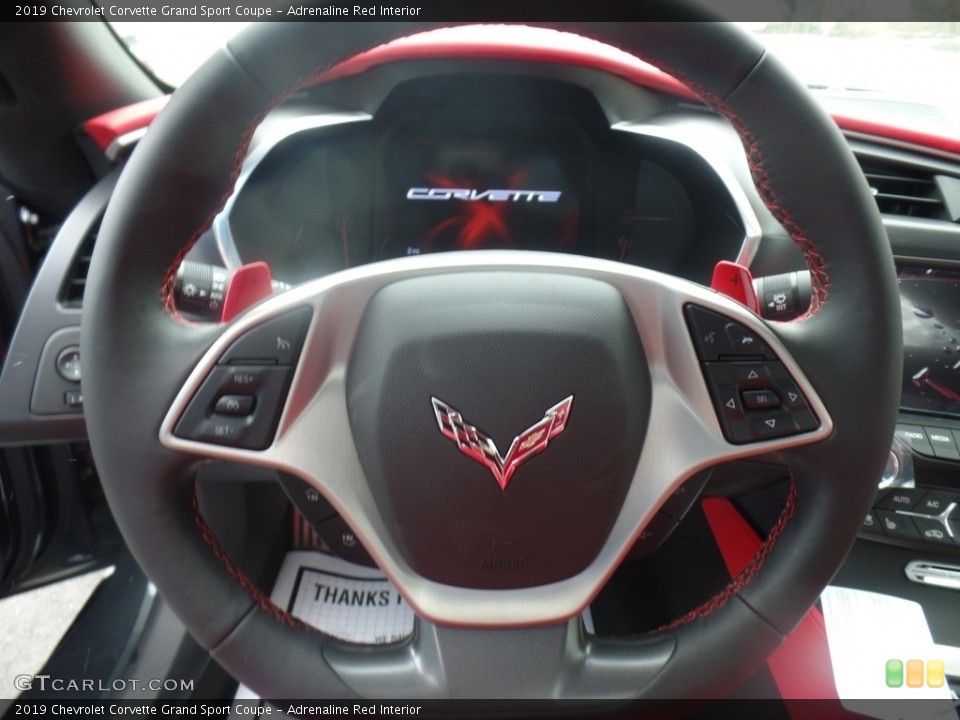 Adrenaline Red Interior Steering Wheel for the 2019 Chevrolet Corvette Grand Sport Coupe #126022448