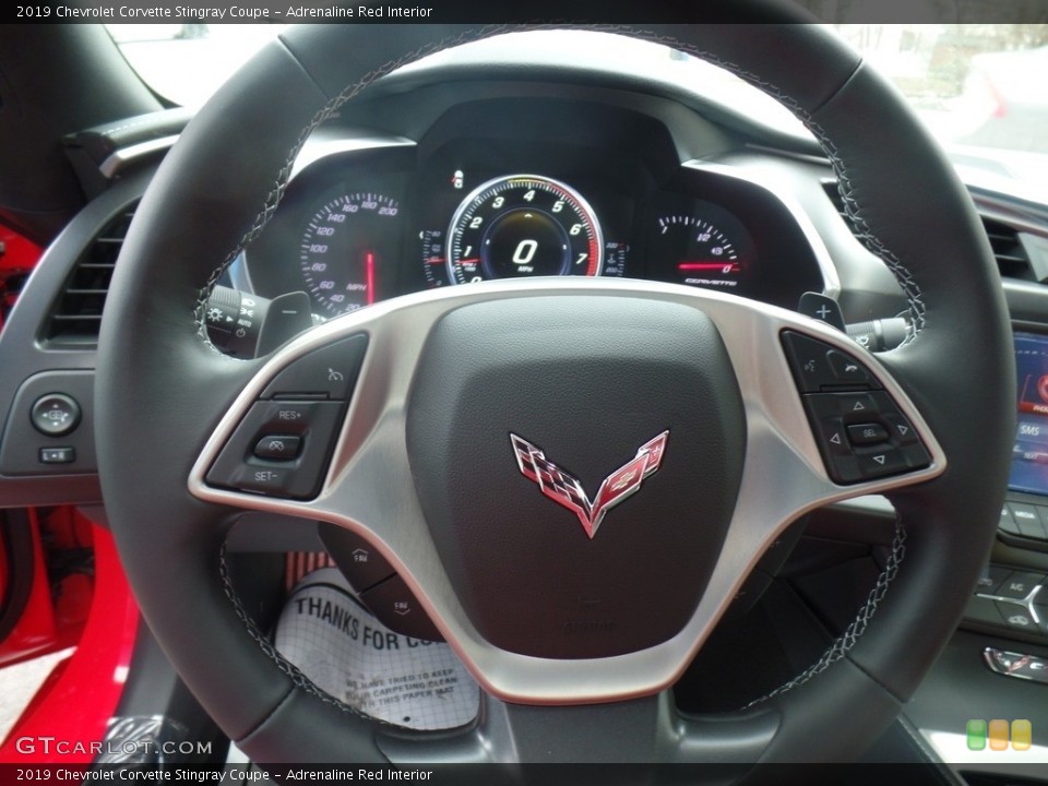 Adrenaline Red Interior Steering Wheel for the 2019 Chevrolet Corvette Stingray Coupe #126023222