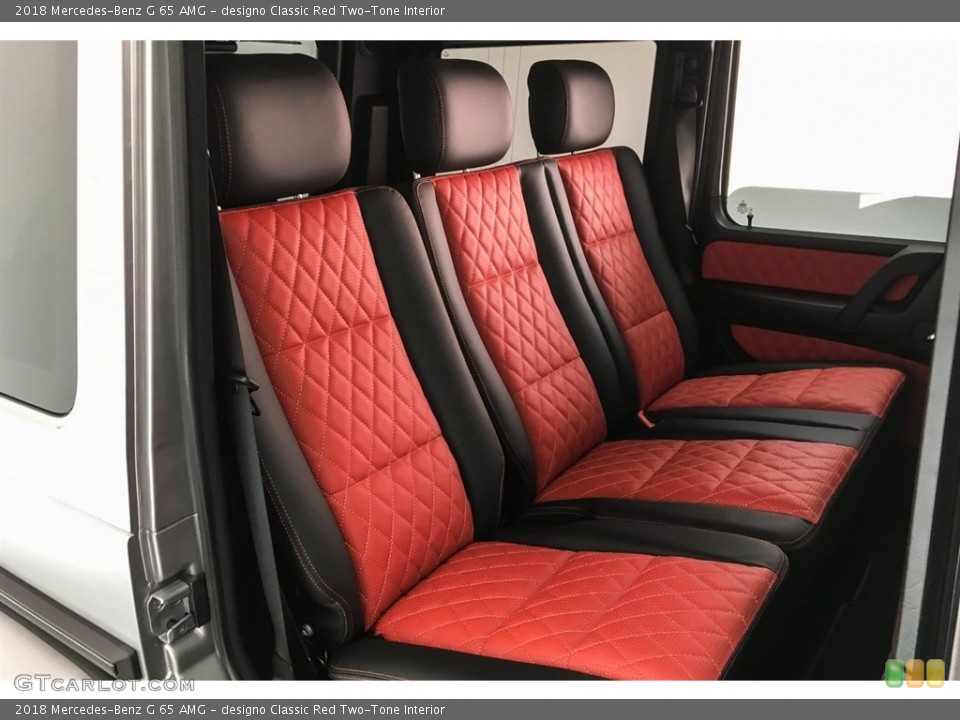 designo Classic Red Two-Tone Interior Rear Seat for the 2018 Mercedes-Benz G 65 AMG #126034505